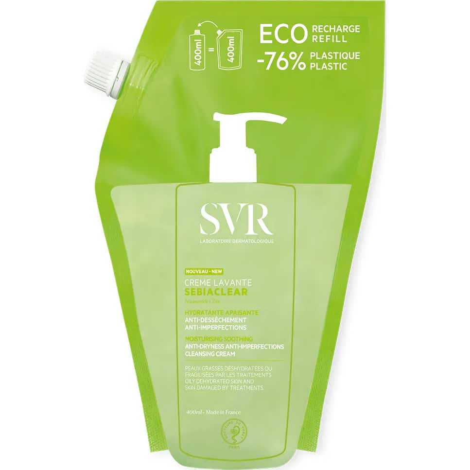 SVR Sebiaclear Crème Lavante Hydratante Apaisante Éco-Recharge 400ml