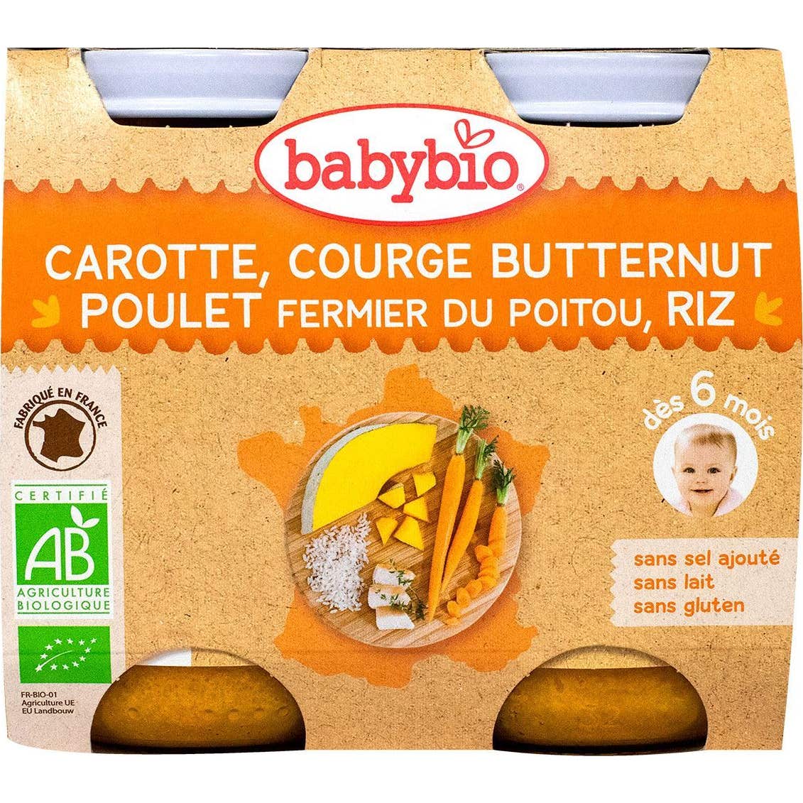 Babybio Menu Leg/Poulet/Riz 2X200g