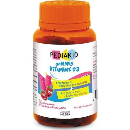 Pediakid Gommes Vitamine D3 Fraise 60 Unités