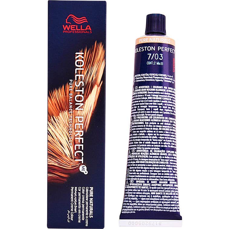 Teinture pour cheveux Wella Koleston Perfect Pure Naturals 7-03 60ml