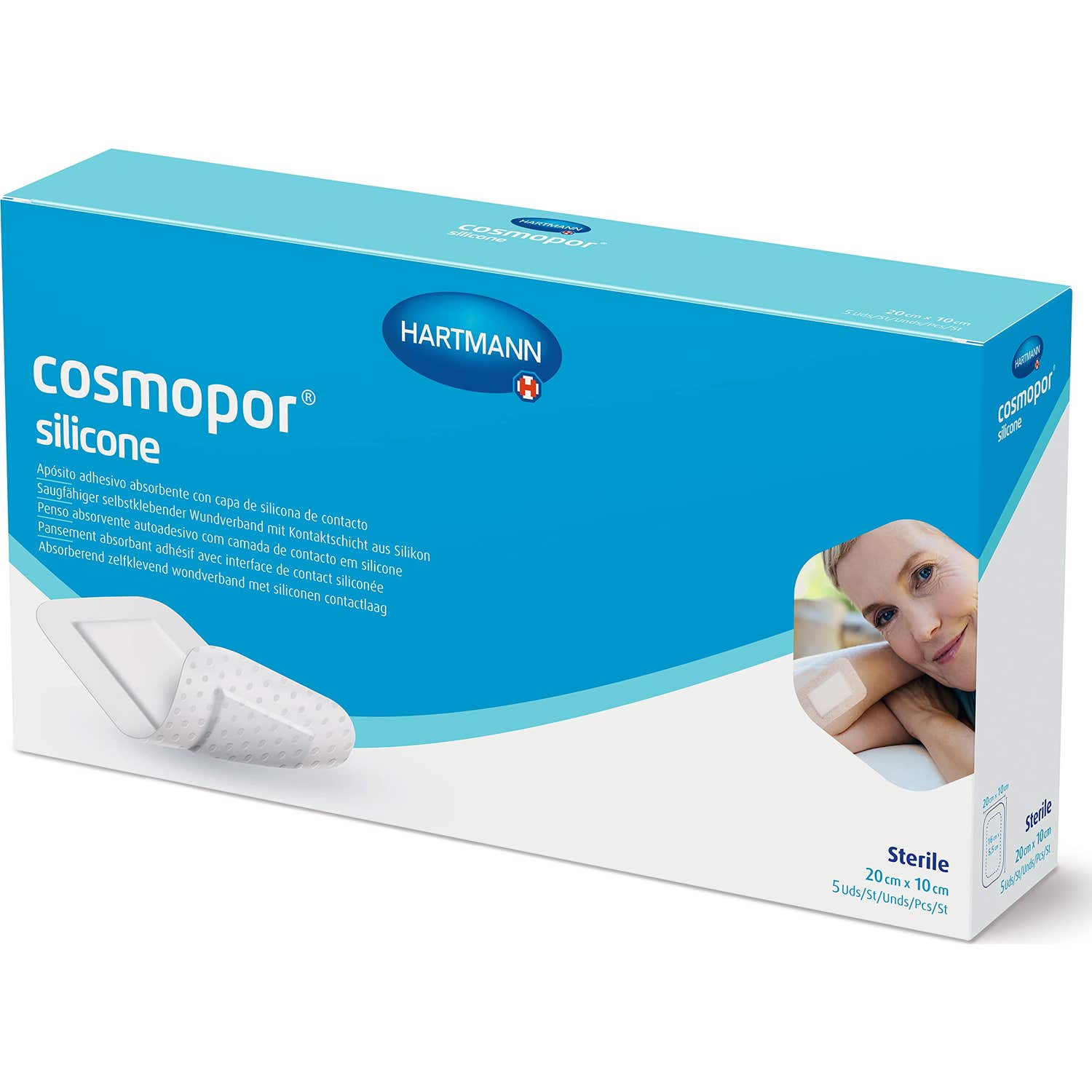 Cosmopor Silicone Apósito Estéril 20cmx10cm 5uds