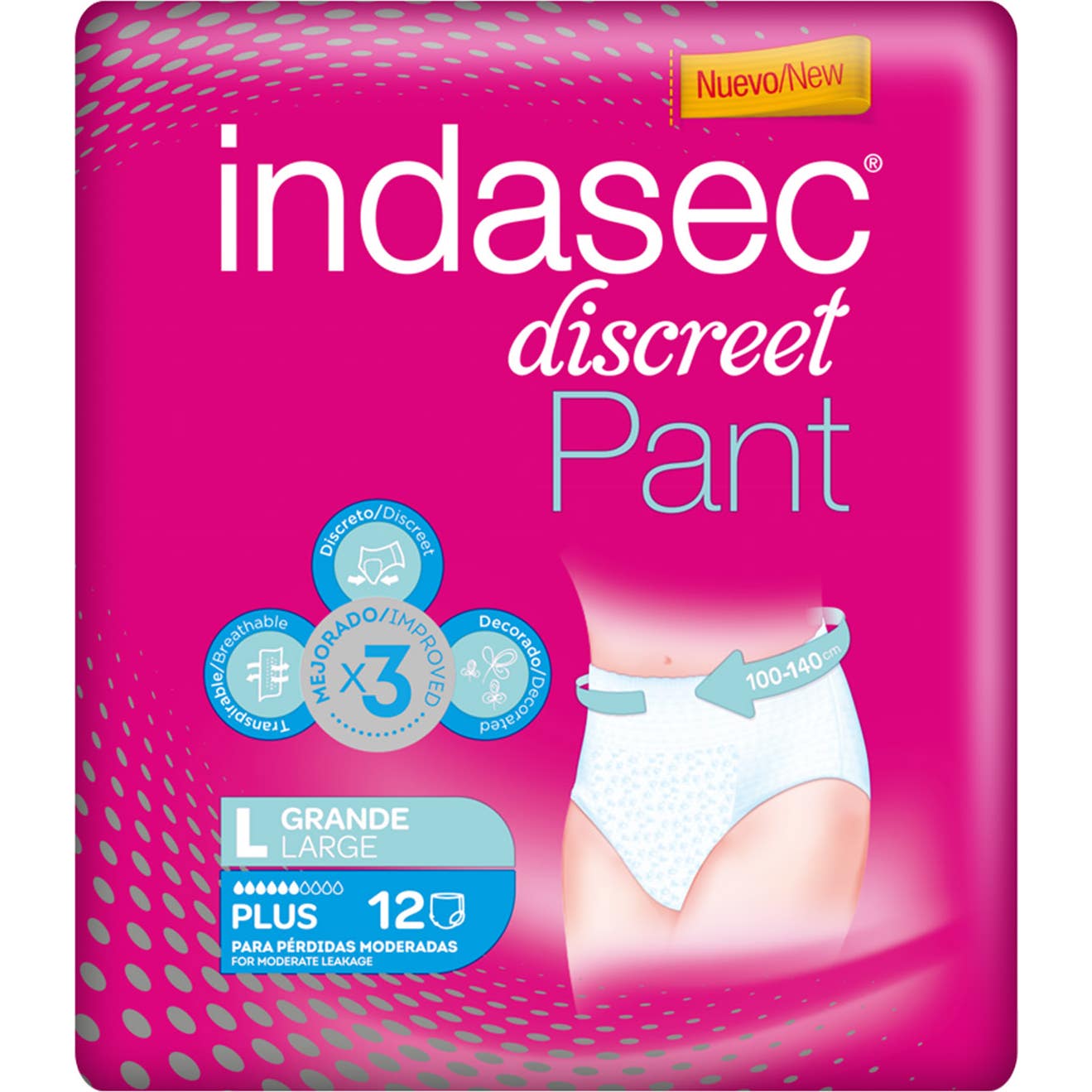 Indasec™ Pantalon Plus talla grande 12uds
