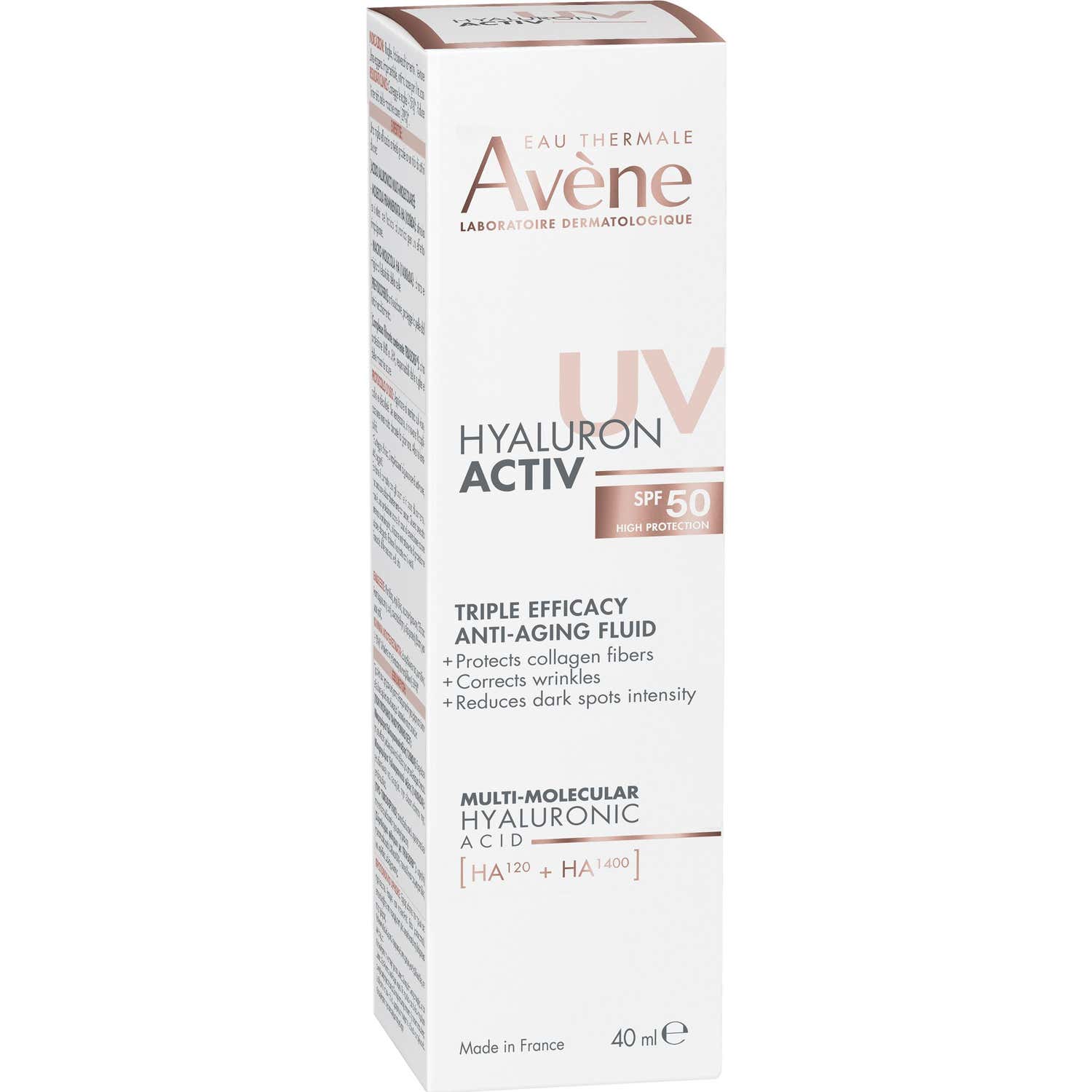 Avène Hyaluron Activ UV Fluido Triple Eficacia Antiedad SPF50 40ml
