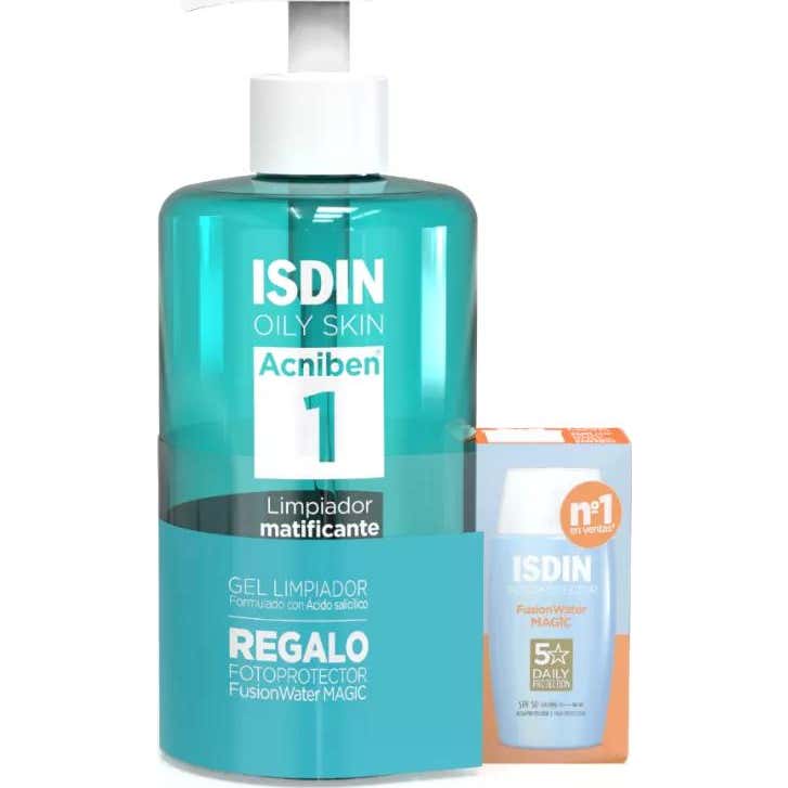 Isdin Pack Acniben Nettoyant 400ml + Fusion Water Magic 10ml