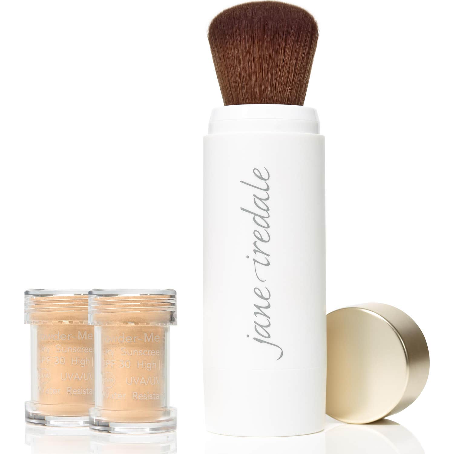 Jane Iredale Set Powder-Me Brush Spf30 + 2 Recharges Tanned