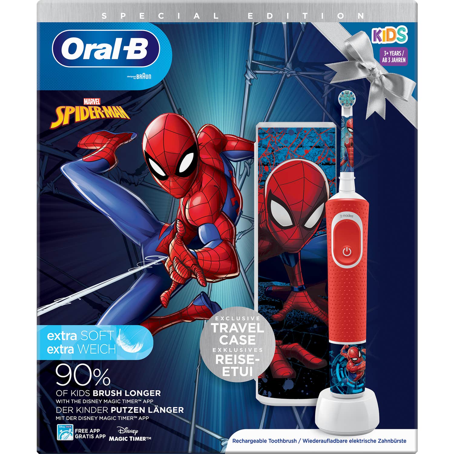 Oral-B Vitality Kids Boîte Spiderman Brosse à Dents Rechargeable 1ut