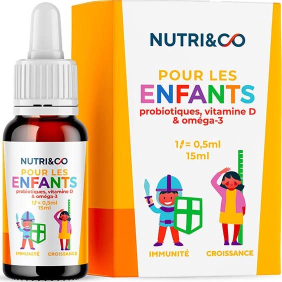 Nutri & Co Enfants Probiotiques Vitamine D & Oméga 3 15ml