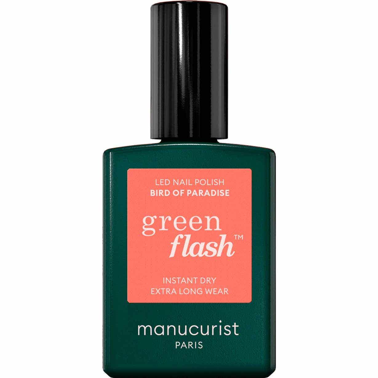 Orange Manucurist Green Flash Led Nail Polish Bird Of Paradise 15Ml