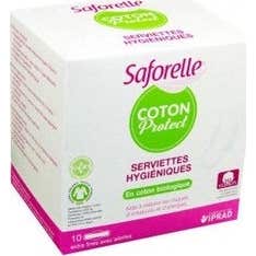 Saforelle Coton Protect Serviettes Hygiéniques Jour x10
