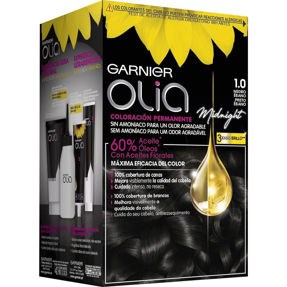 Garnier Olia Permanent Colouring N°1.0 Ebony Black 4 pièces