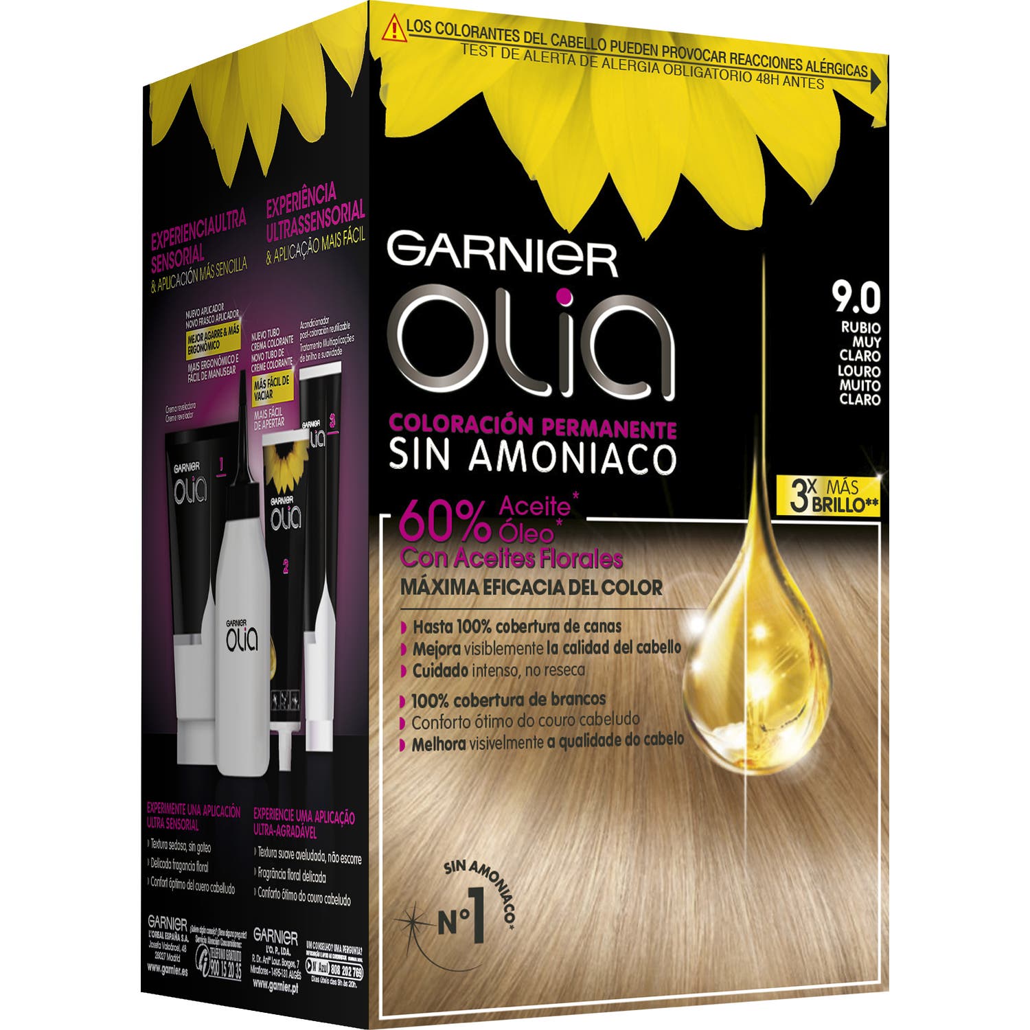Garnier Olia Coloration permanente N°9.0 Blond très clair 4 pièces