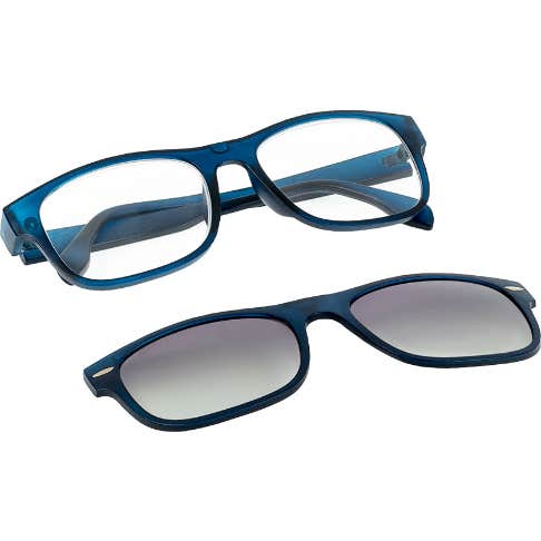 Acofar Nesira Lunettes Presbytie 2.5 + Clip Solaire Polarisé Bleu