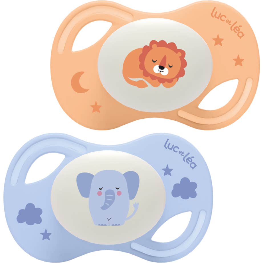 Luc Et Léa Collection Nuit Sucettes Anatomiques Extra-Slim C12 +18m 2 Unités