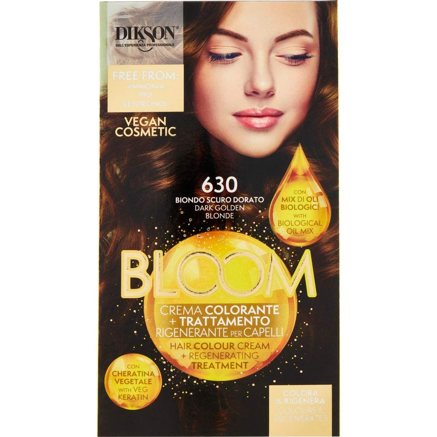 Dikson Bloom Crema Color 630 Rubio Oscuro Dorado 60ml