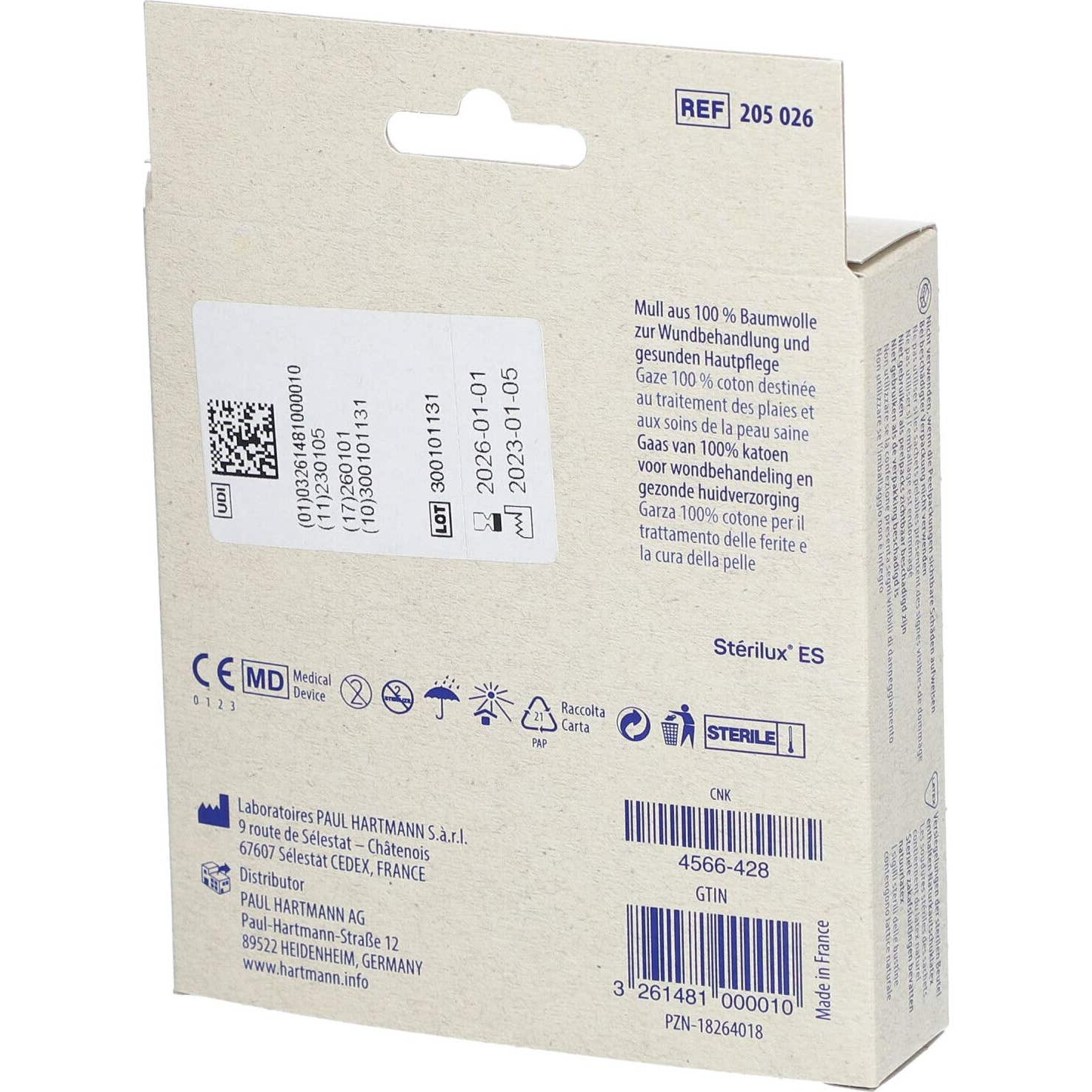 Hartmann Nature Care Cotton Gauze Sterile 7,5cmx7,5cm 5x2uts