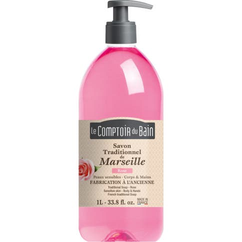 Le Comptoir du Bain Savon de Marseille Traditionnel Rose 1L