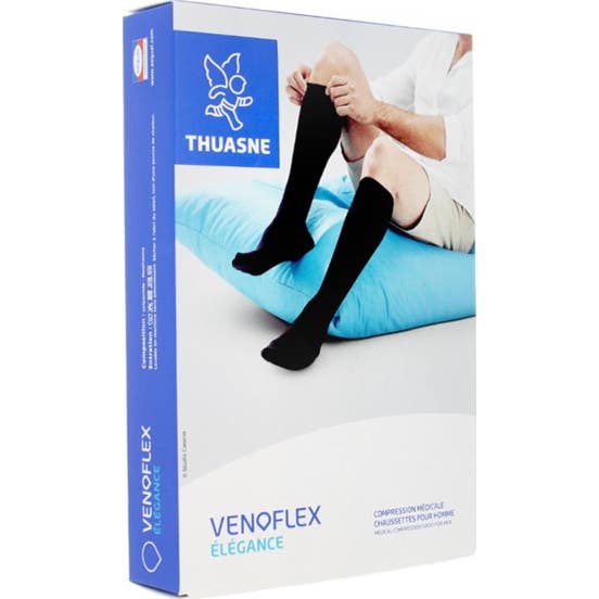 Thuasne Venoflex 2 Elégance Chaussette Homme Noir T4-2N 1 Paire