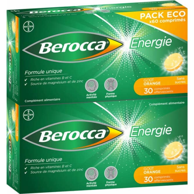 Berocca Energie Effervescent Goût Orange Sans Sucres 60comp