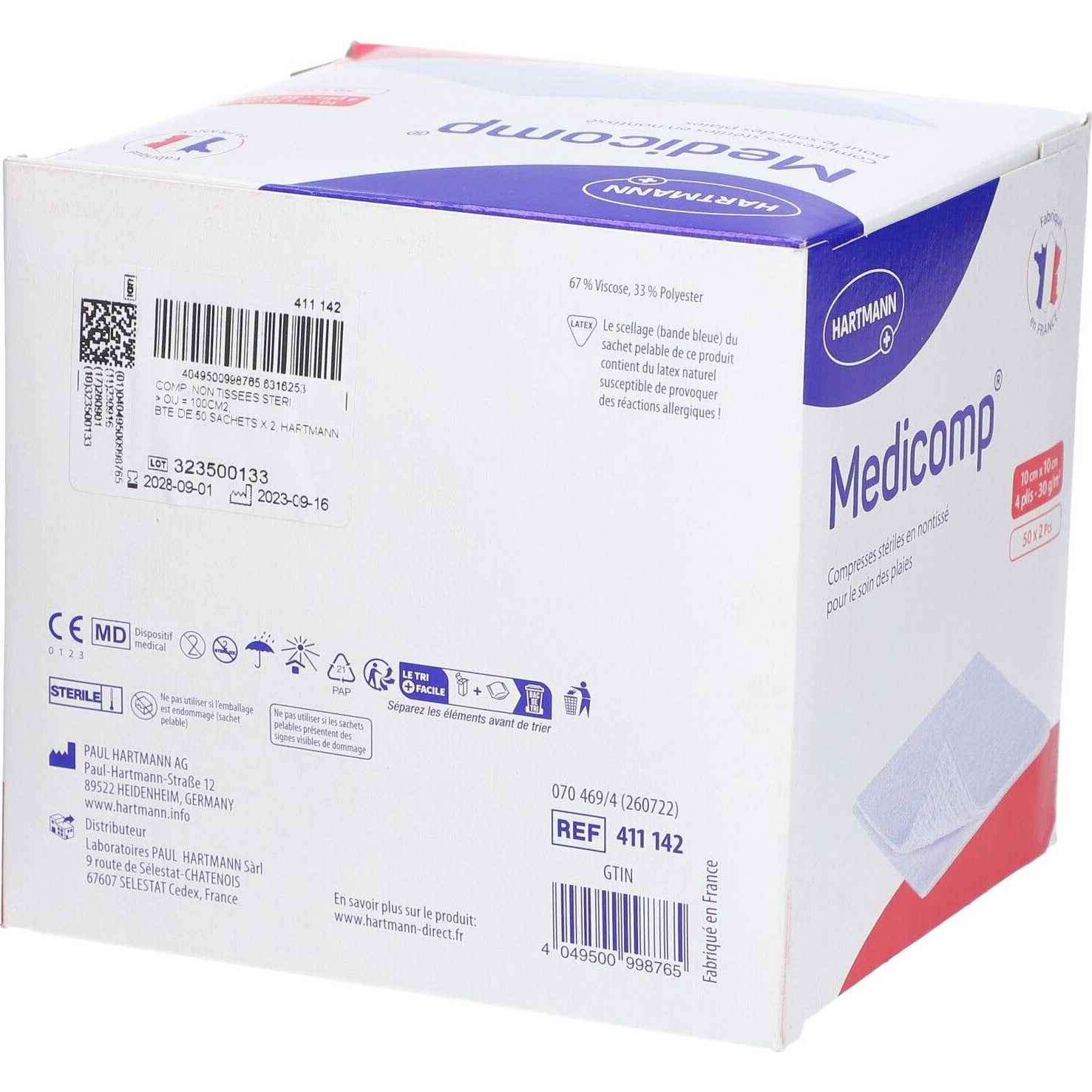 Medicomp Compresse Stérile 10x10cm 100uts Medicomp Compresse Stérile 10x10cm 100uts