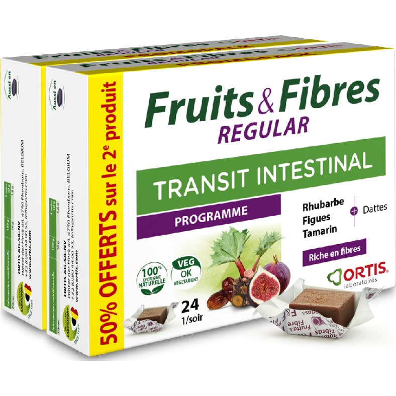 Ortis Fruits&Fibres Regular Transit Intestinal 2x24 Cubes