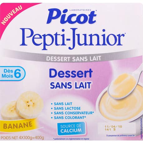 Picot Pepti-Junior Dessert Sans Lait Banane 4×100g