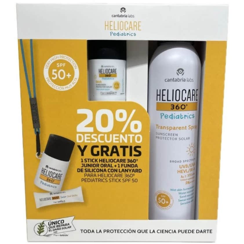 Heliocare 360º Pack Pediatric Stick Spf50 + Spray Transpar Spf51