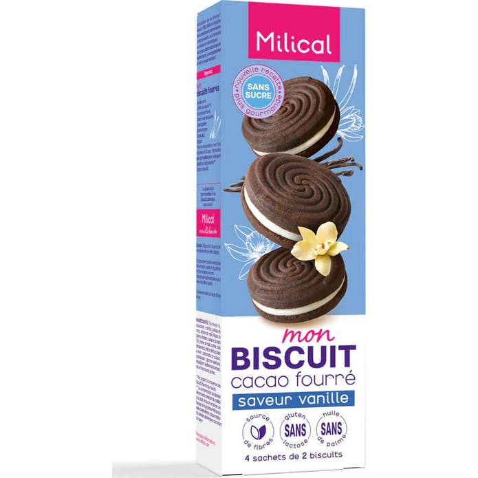 Milical Nutrition Biscuits Cacao Fourres Vanille 8uts