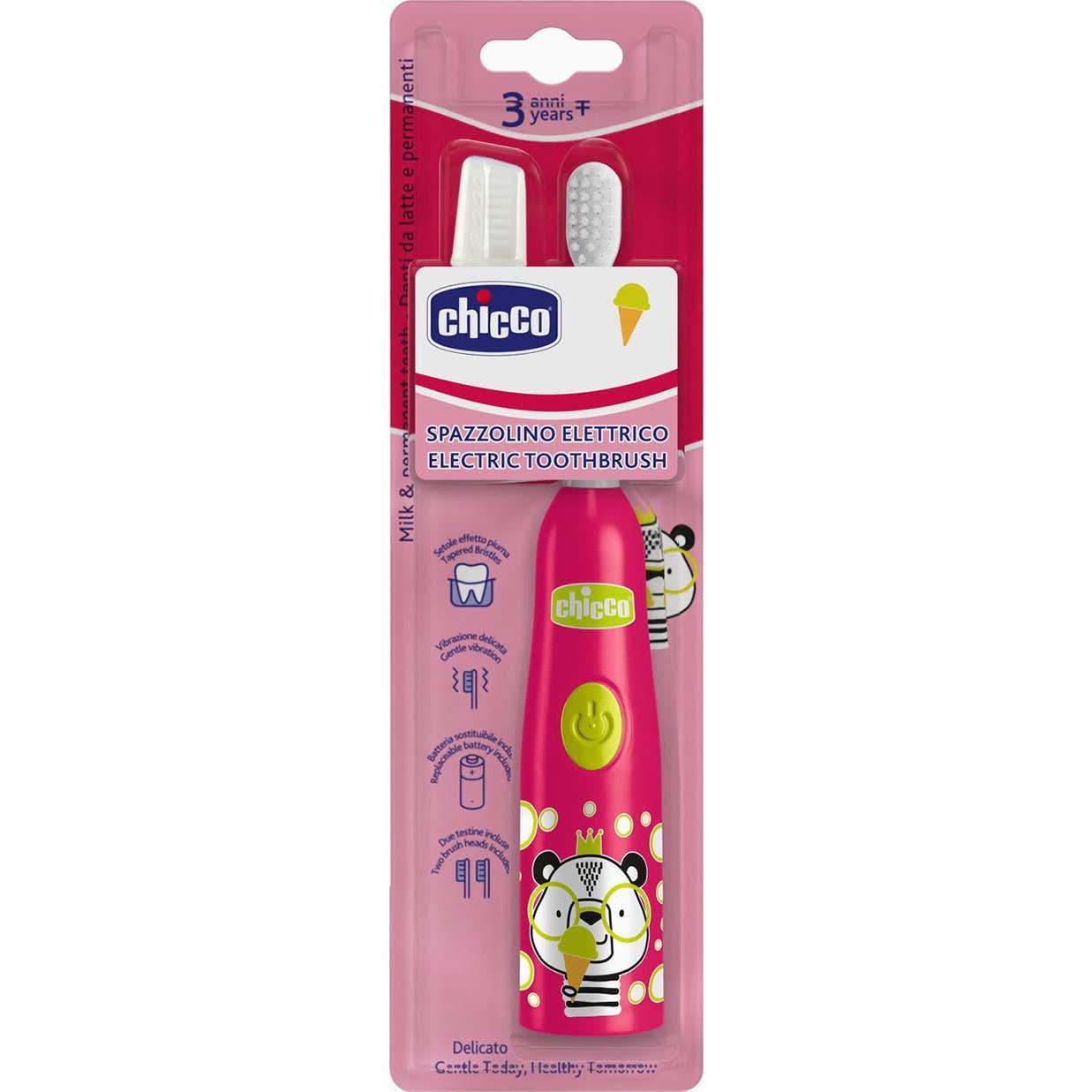 Chicco Brosse Dents Électrique Rose Panda +3 Ans 1ut
