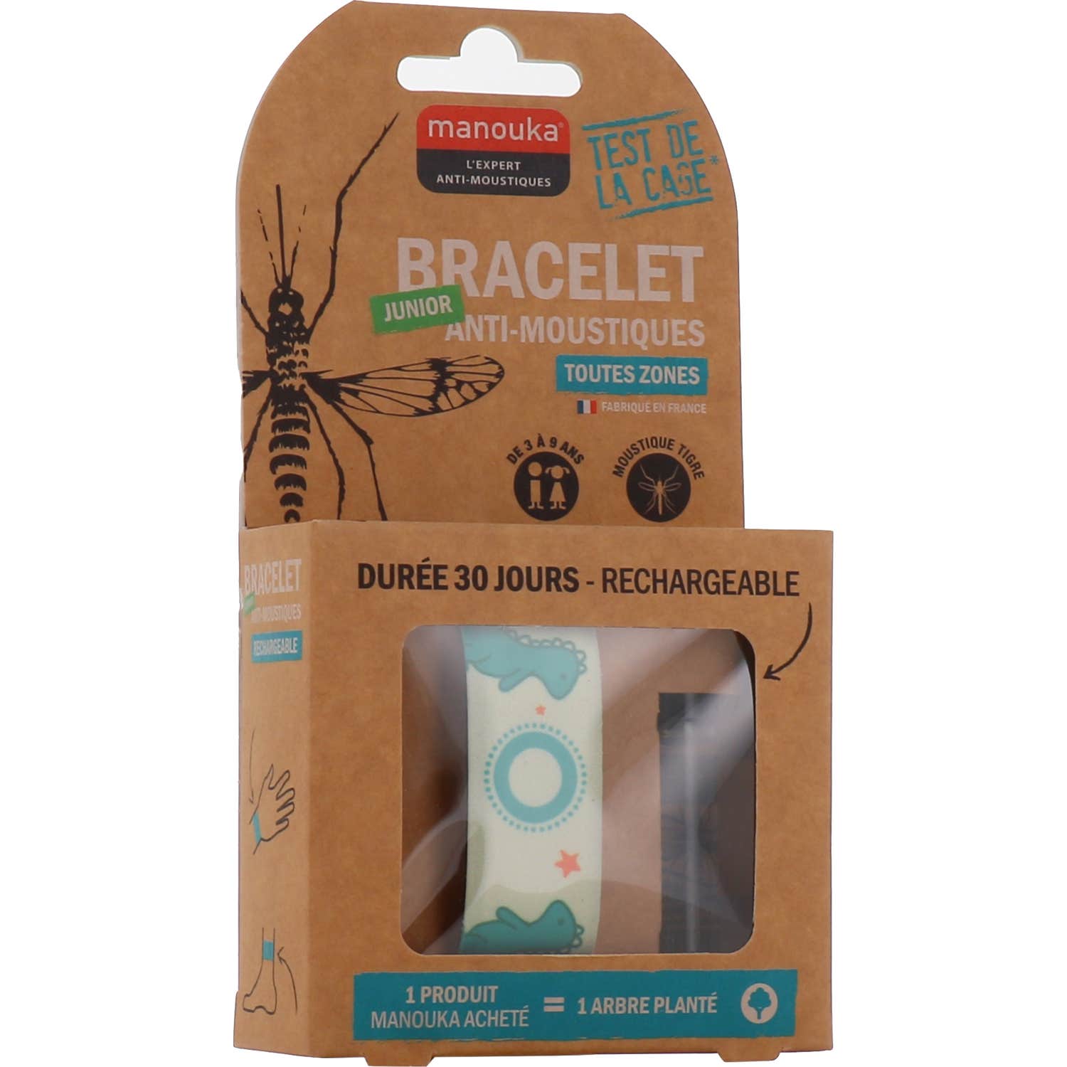 Manouka Bracelet Anti Moustiques Enfant Dino 1ut