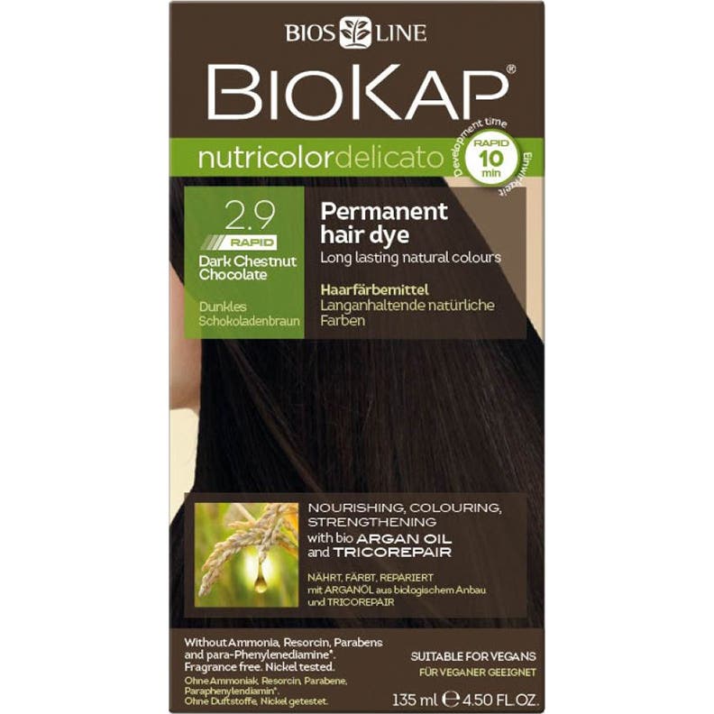 Biokap Nutricolor Color de Cabello 2.9 Castaño Oscuro Chocolate 140ml