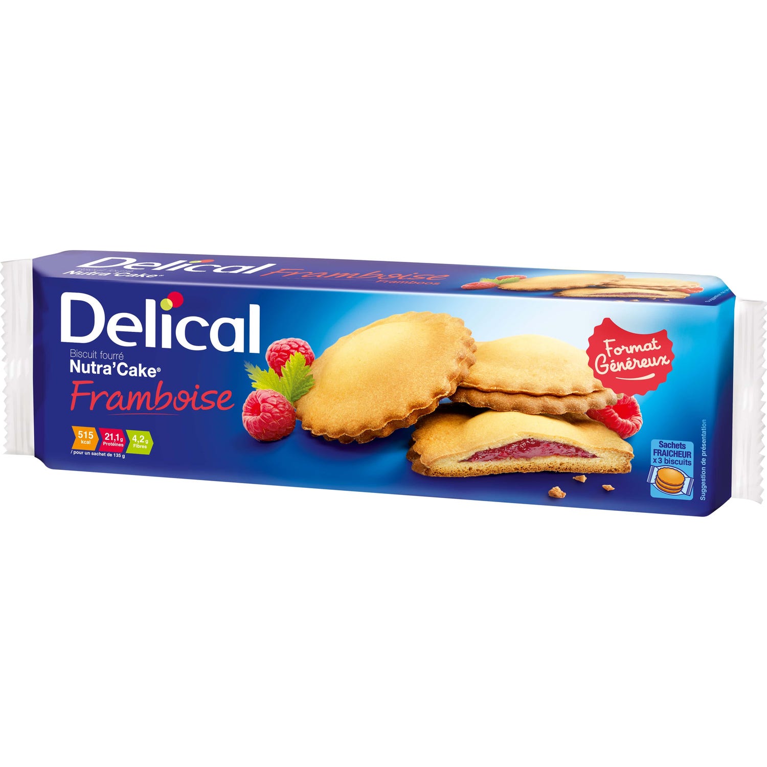 Delical Nutra'Cake Framboise 3x35g