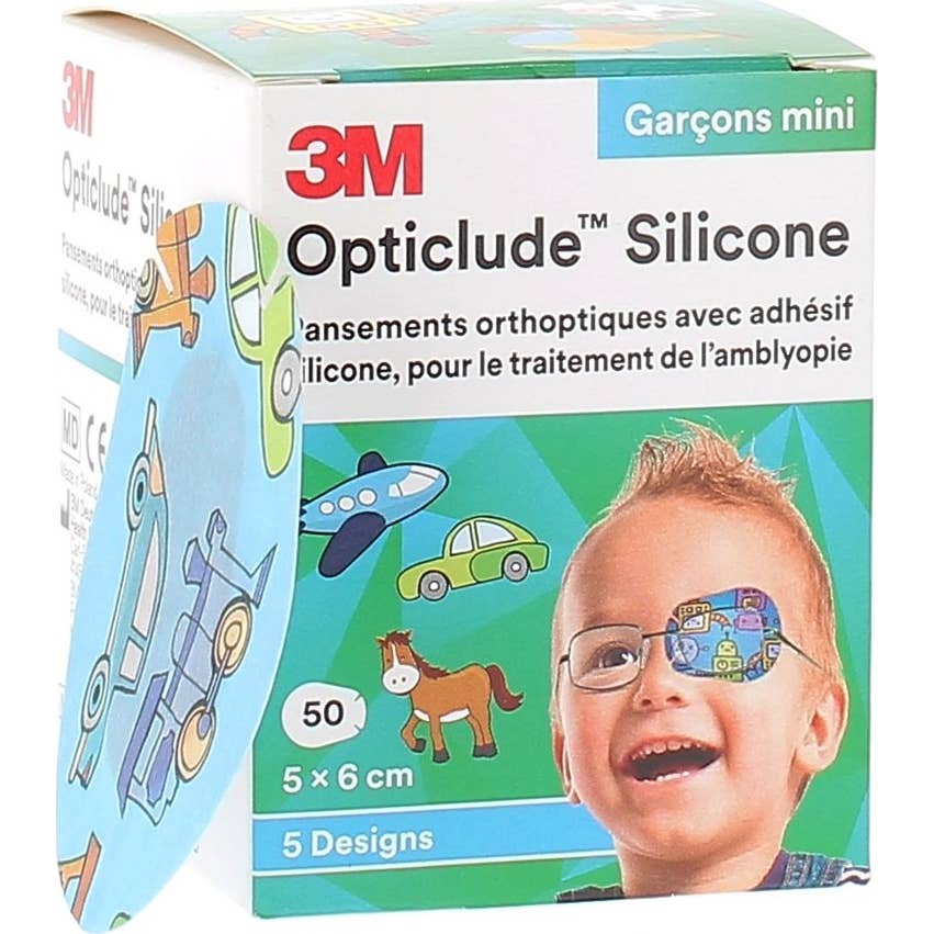3M Opticlude Pansements Orthoptiques En Silicone Garçon Mini 50 Unités