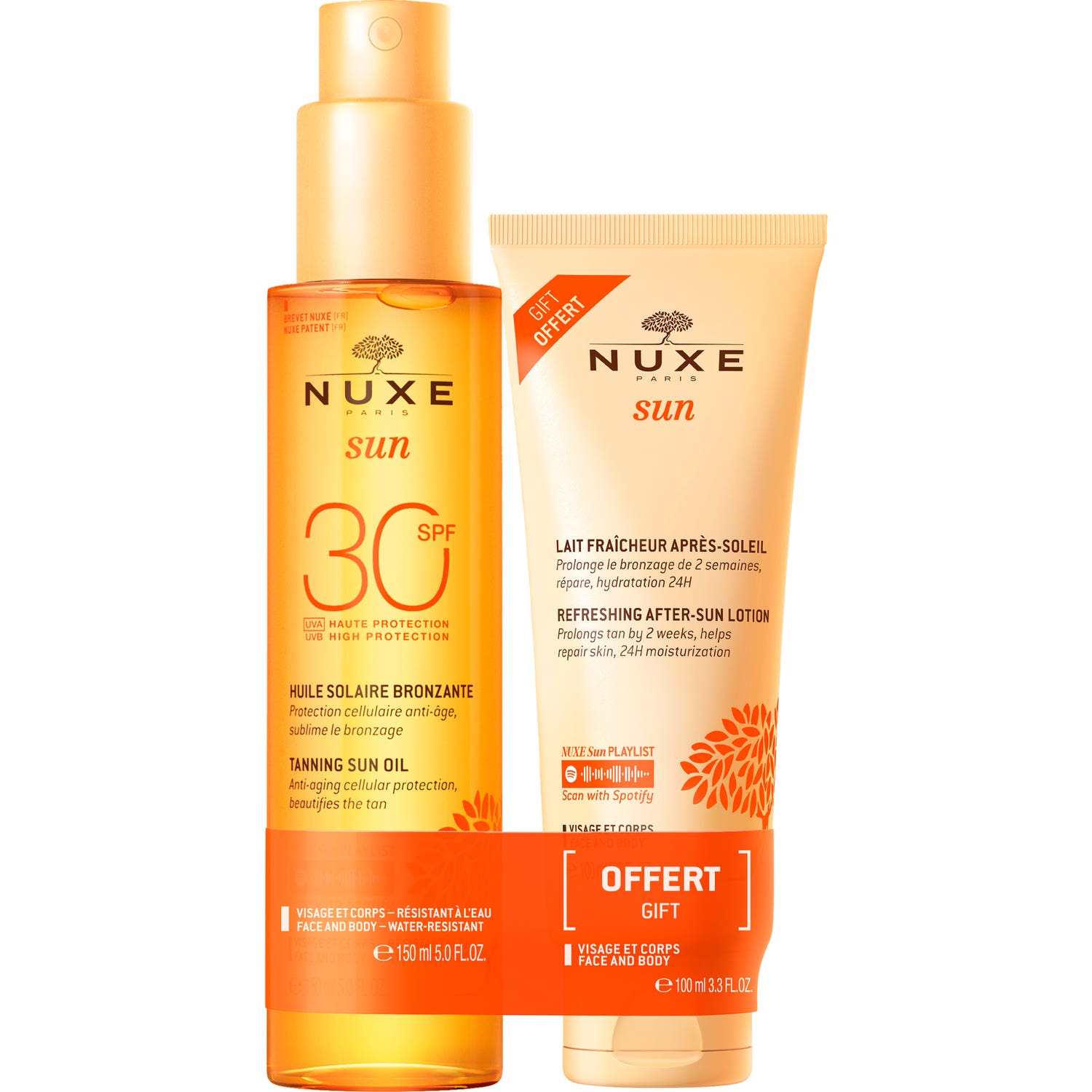 Nuxe Sun Pack Huile Solaire SPF30 + Lait Fraîcheur Après-Soleil