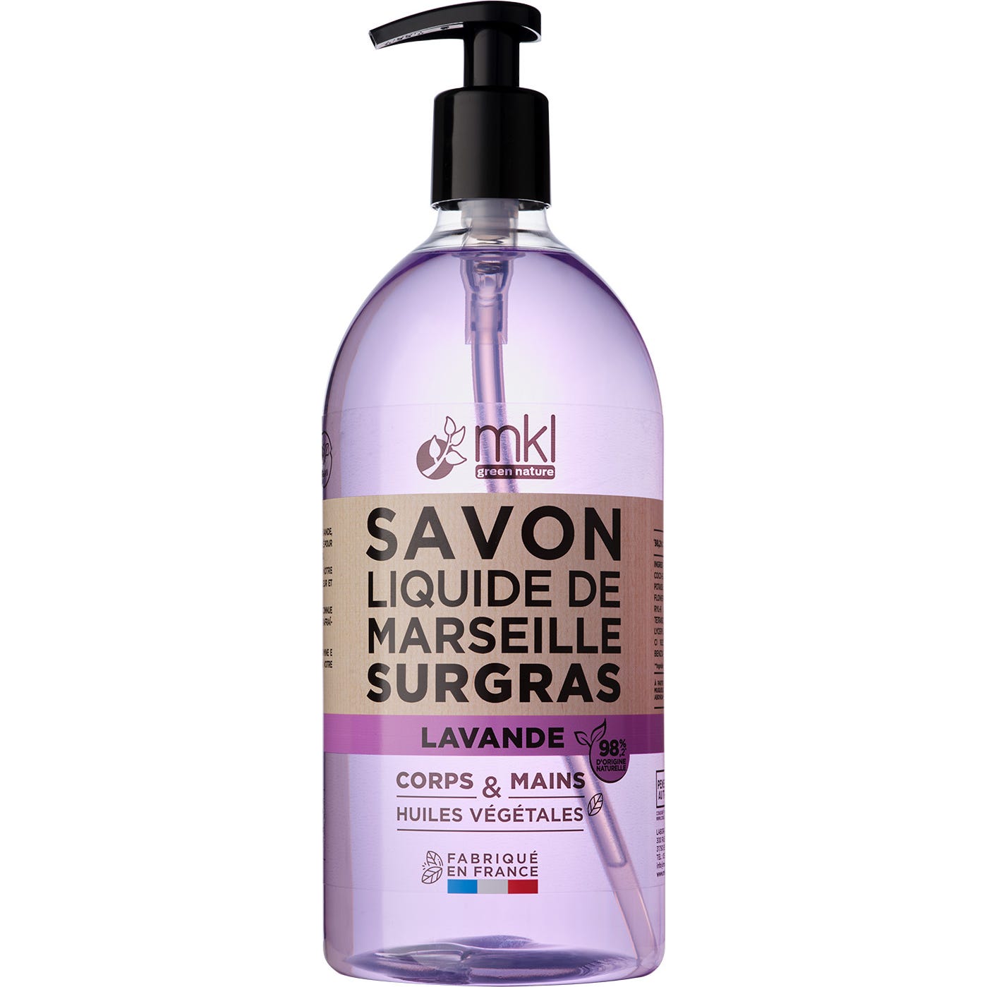 Mkl Savon Liquide de Marseille Argan Lavande 1l