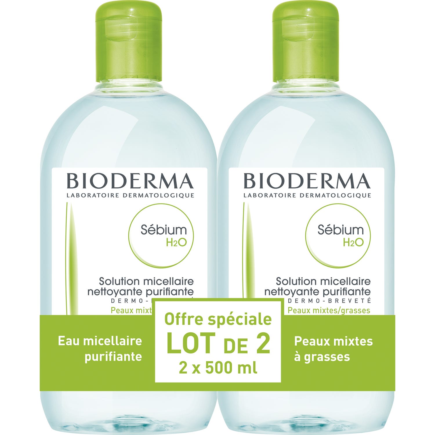 Bioderma Sébium H2O Solution Micellaire 2x500ml