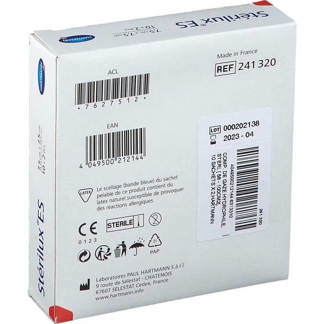 Hartmann Larochette Comp St 10 Sterilux Es 7,5X7,5 Hartmann Larochette Comp St 10 Sterilux Es 7,5X7,5