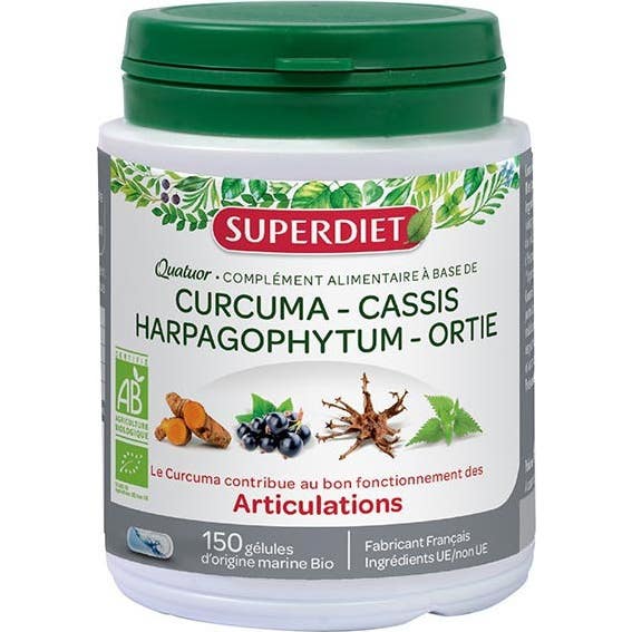 Super Diet Quatuor Curcuma Articulations Bio 150 gélules