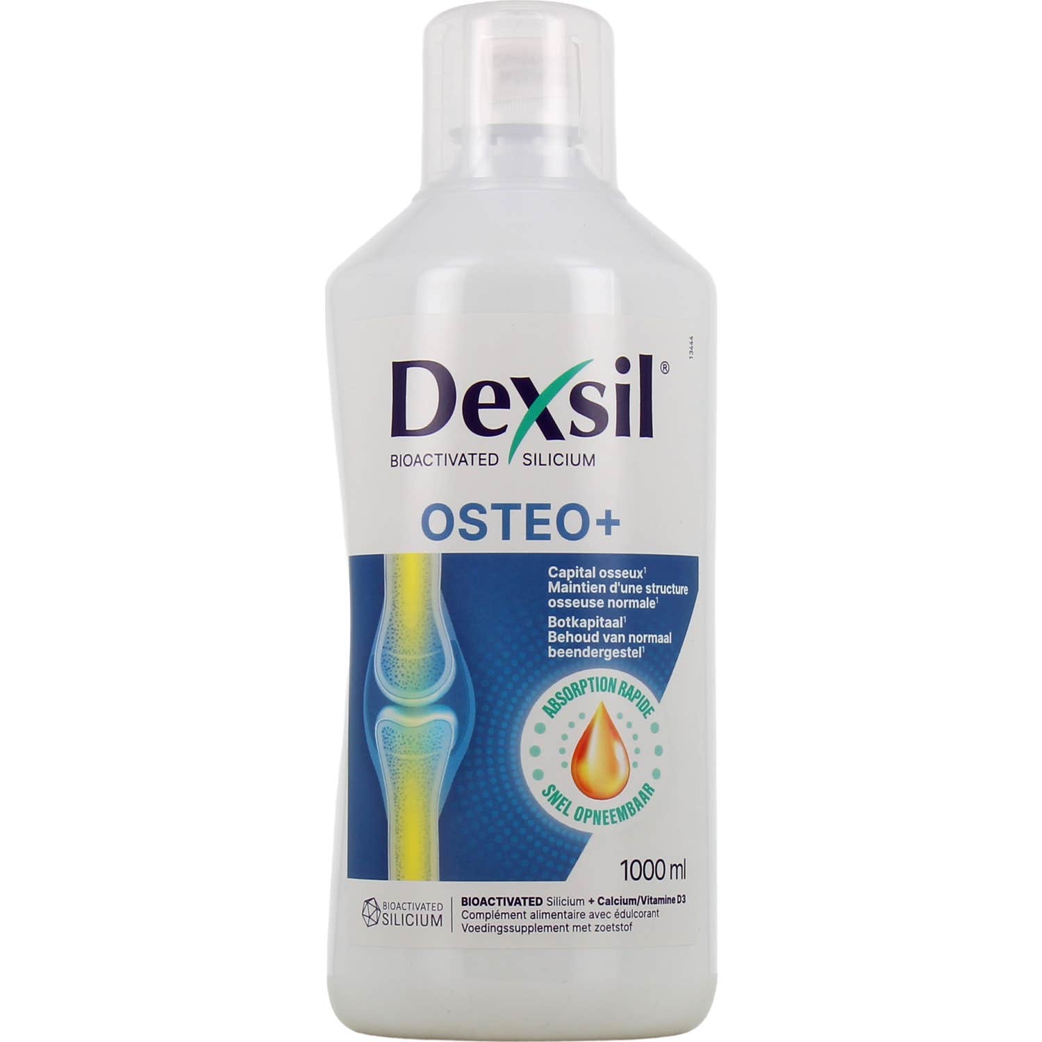 Dexsil Osteo+ - Complément Alimentaire pour Maintenir la Santé Osseuse - A Base de Silicium Organique Bio-activé, Calcium, Vitamine D - Solution Buvable - 1000 mL-image