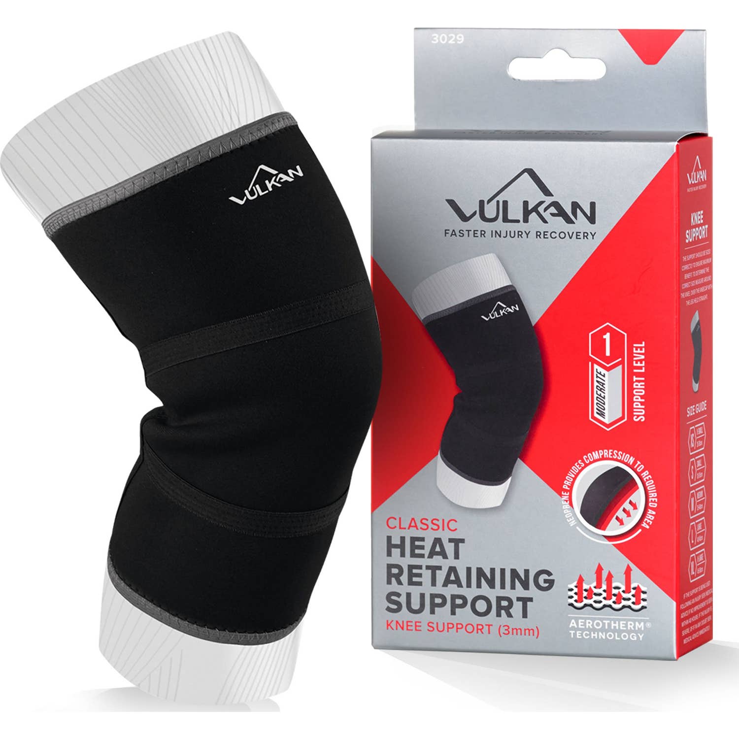 Genouillère Vulkan Diamond 3Mm Classic Black Taille M 1pc