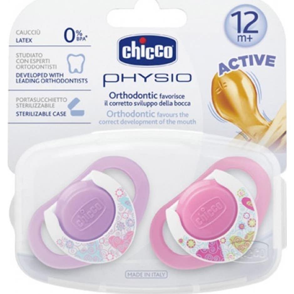 Rose Chicco™ Tétine Physio + Mois 2Uds 2Uds Taille 12