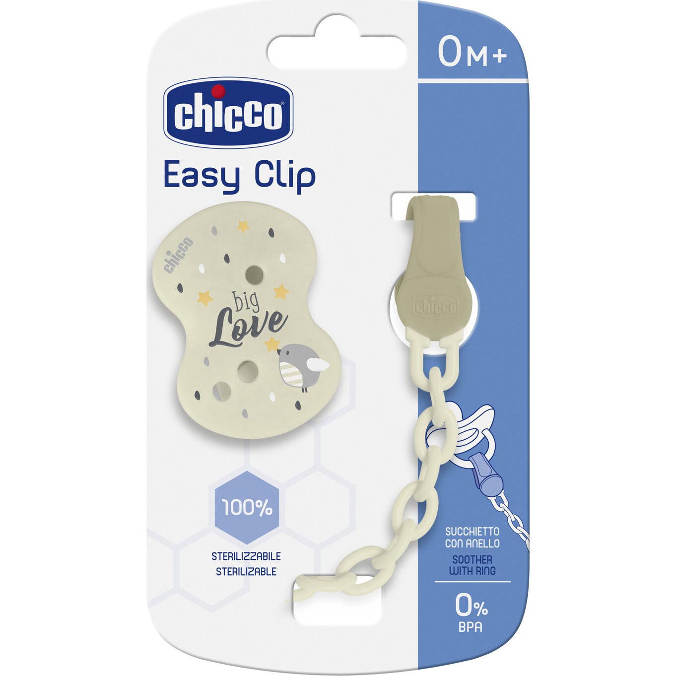 Chicco Clip Chupete con Cadena Colores Surtidos 1ud