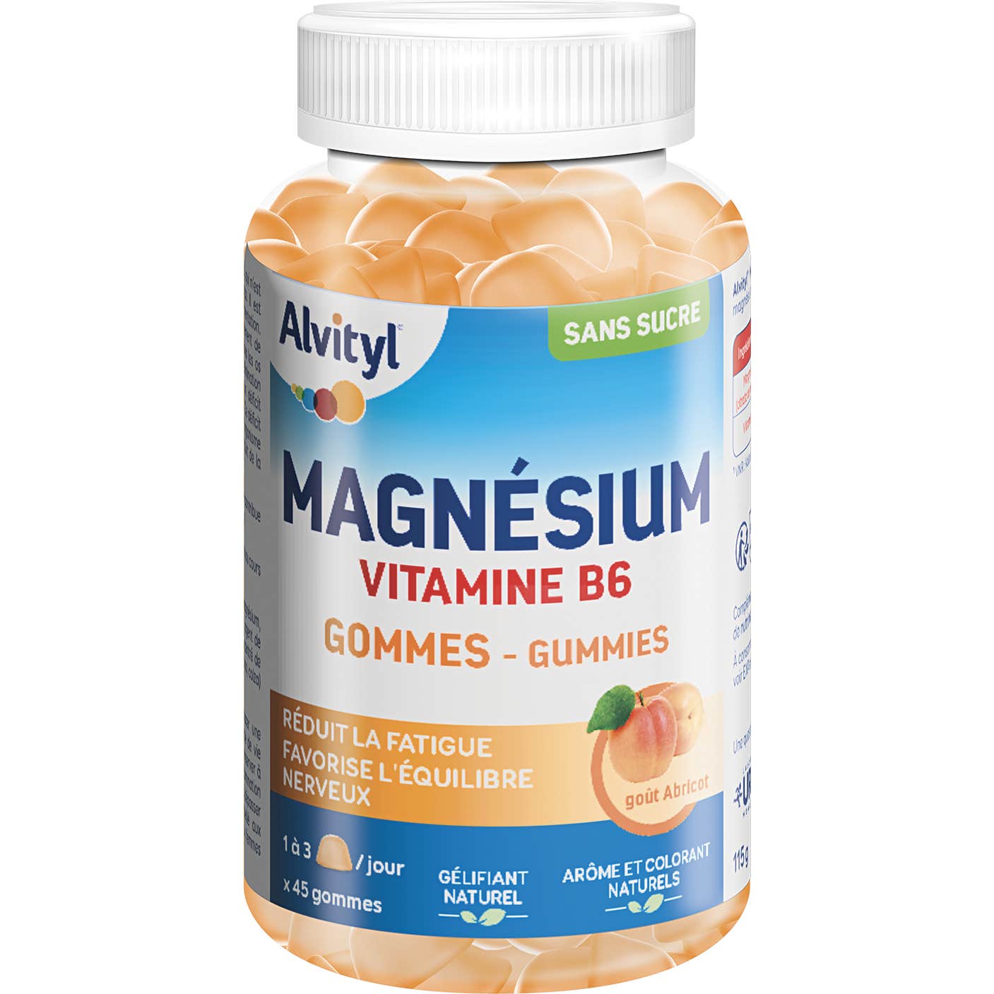 Alvityl Magnésium Vitamine B6 Abricot 45 Gommes