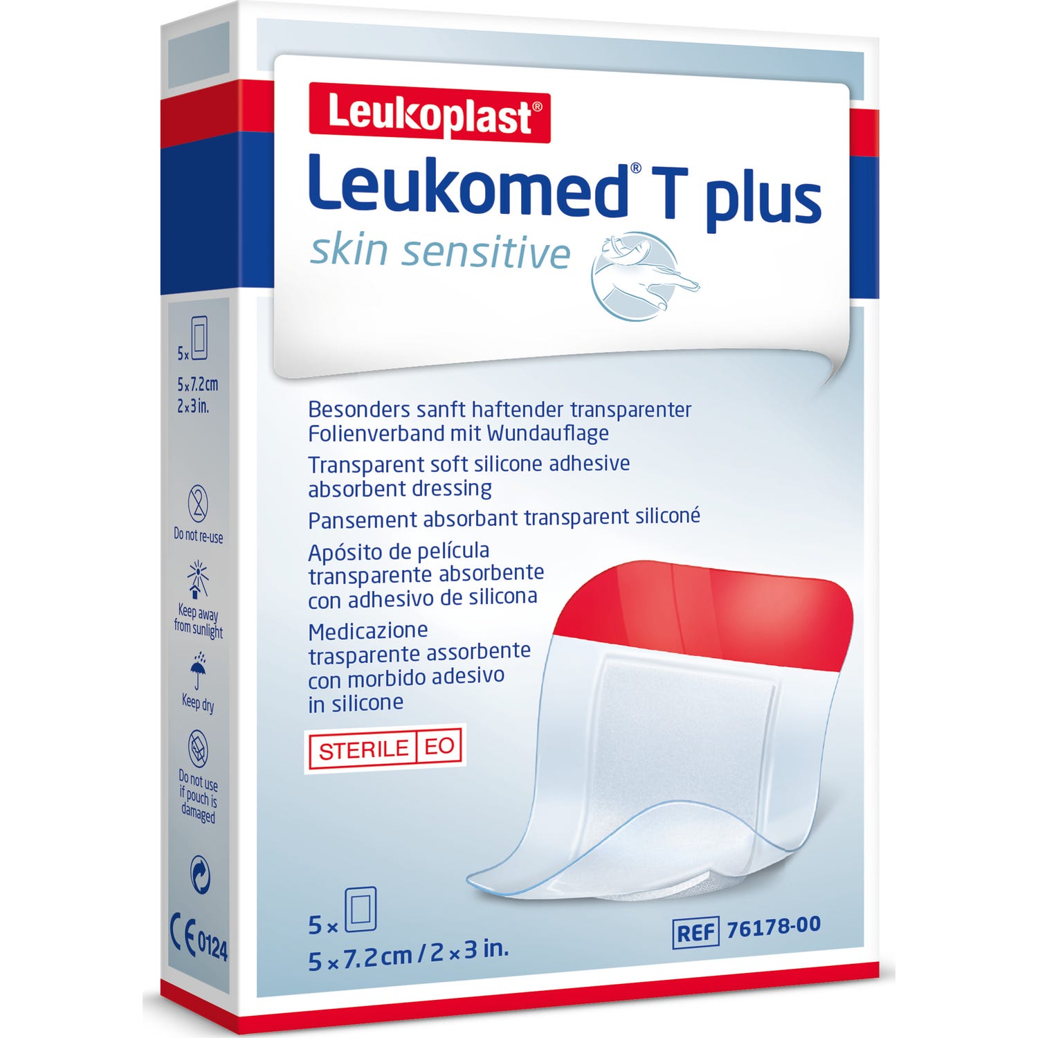BSN Medical Leukomed T Plus la peau Sensit 5X7,2 cm 5 U