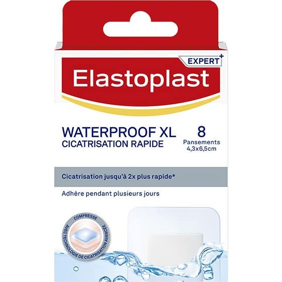 Elastoplast Waterproof XL Cicatrisation Rapide 8 Pansements