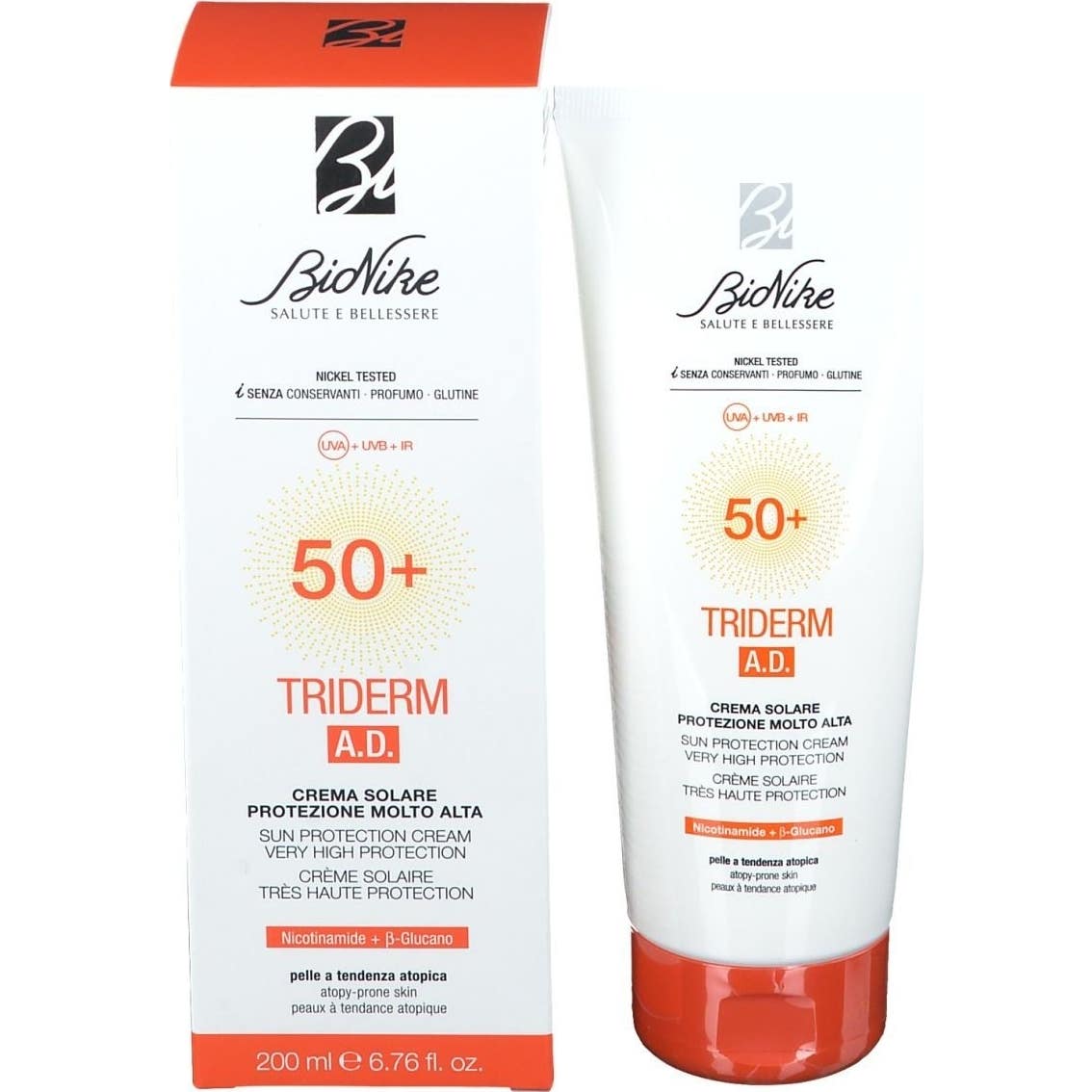 Bionike Triderm Ad Crème Solaire Spf50+ 200ml