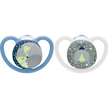 Nuk Pack Silicona Chupete Space Night 18-36m Niño 2uds