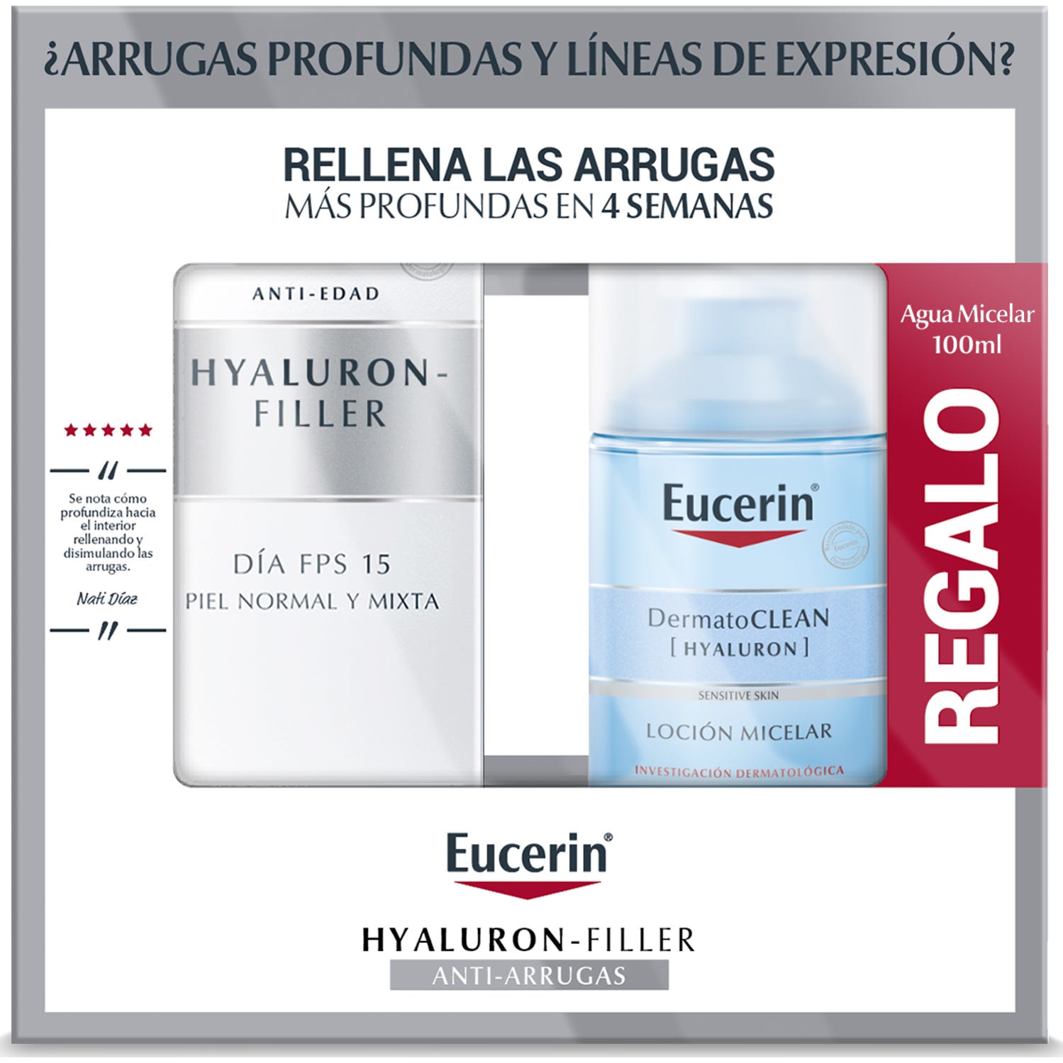 Journée du remplisseur Eucerin Hilauron PNM+ Pack de solutions micellaires