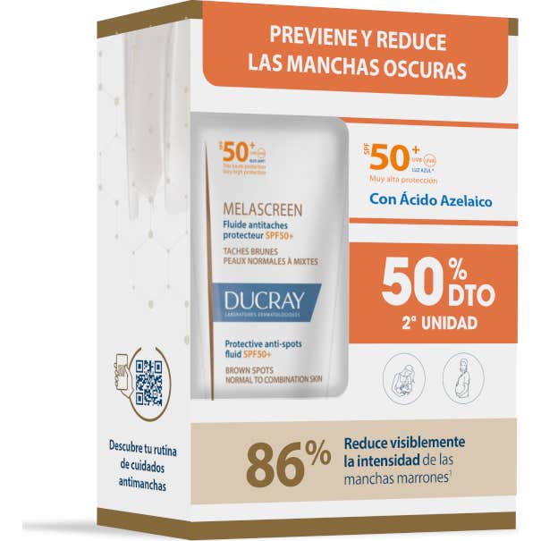Ducray Melascreen Fluido Protector Anti-Manchas SPF50+ 2x50ml