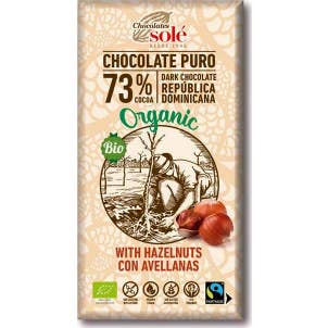 Chocolates Sole Chocolat Noir aux Noisettes 73% 150g