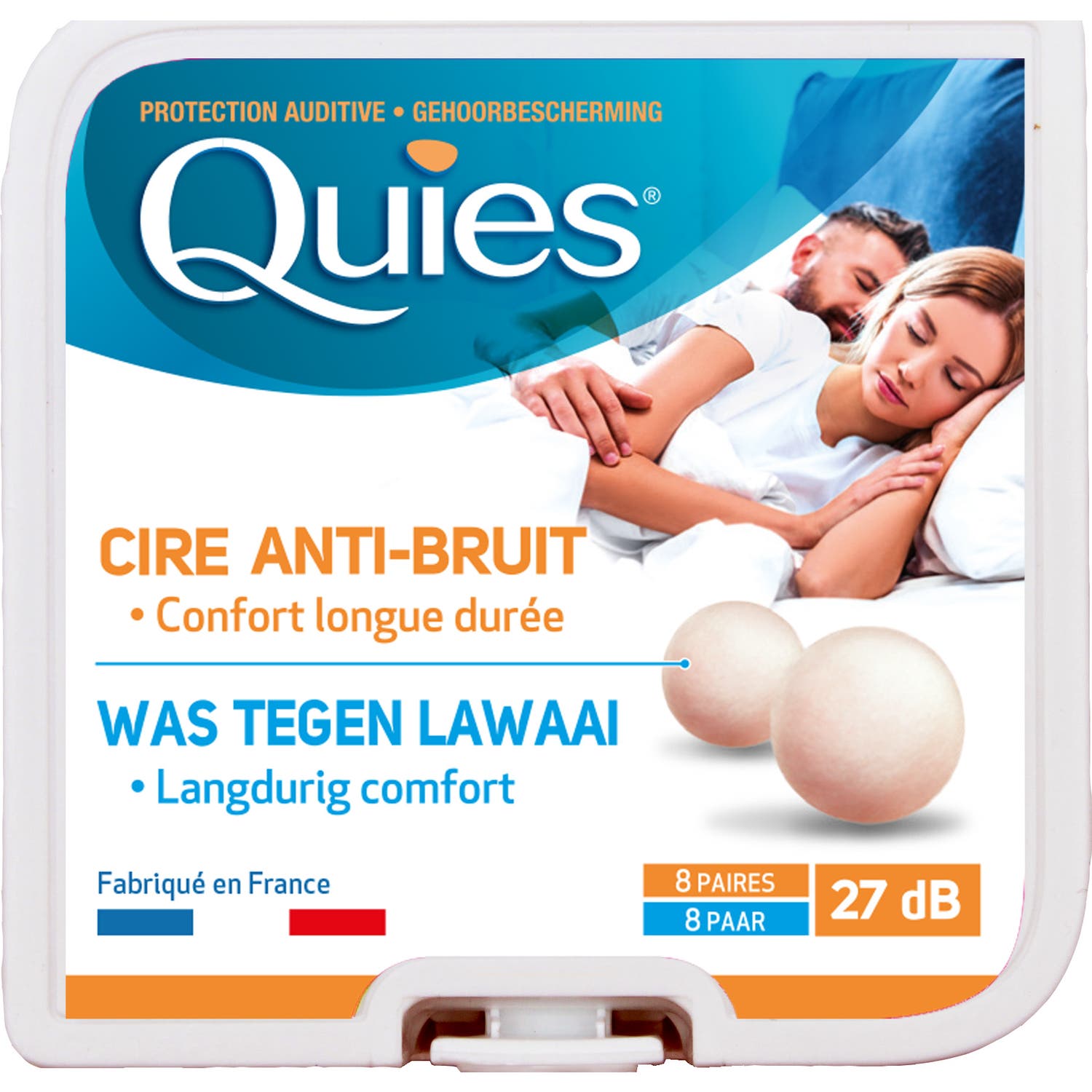 Quies bouchons pour oreilles cire naturelle 16uds